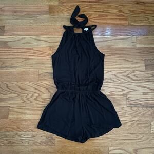 Z Supply Romper Womens Small Black Halter Neckline Casual Summer Beach Vacation